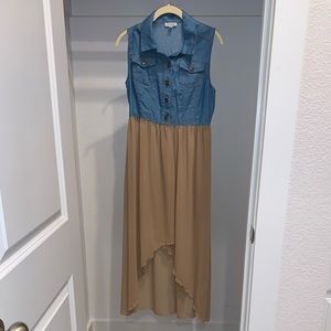 *SOLD* Chambray and chiffon dress